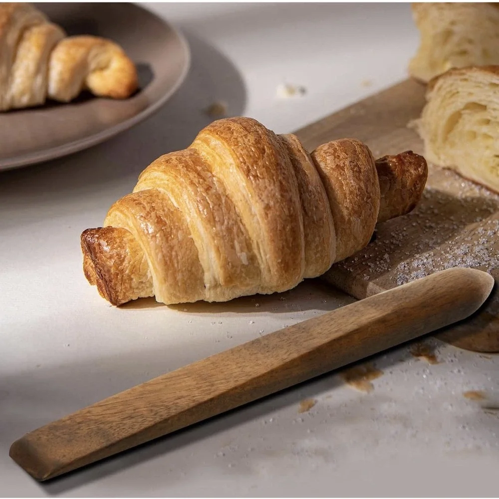 C0016-11 Inch Wooden Dough Stick Spatula Bread Mixing Tool Natural Wood Stirrer